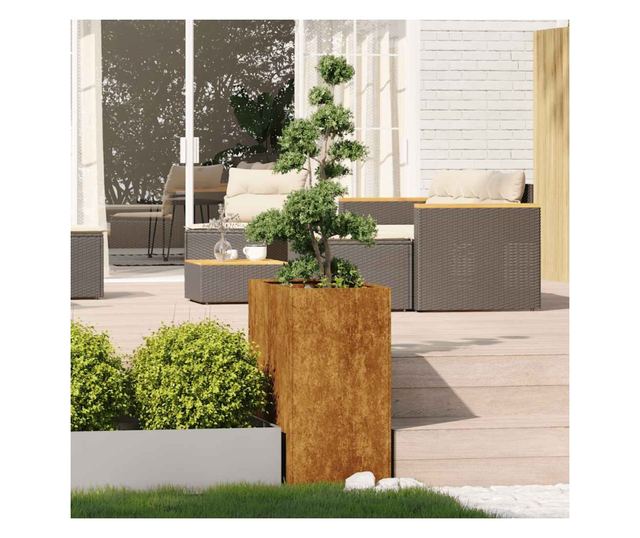 vidaXL Jardinieră Rusty 40x80x80 cm Oțel pentru intemperii