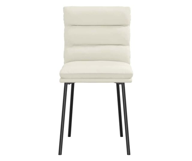 Jedilni stoli, 4 kosi, kremni, žamet