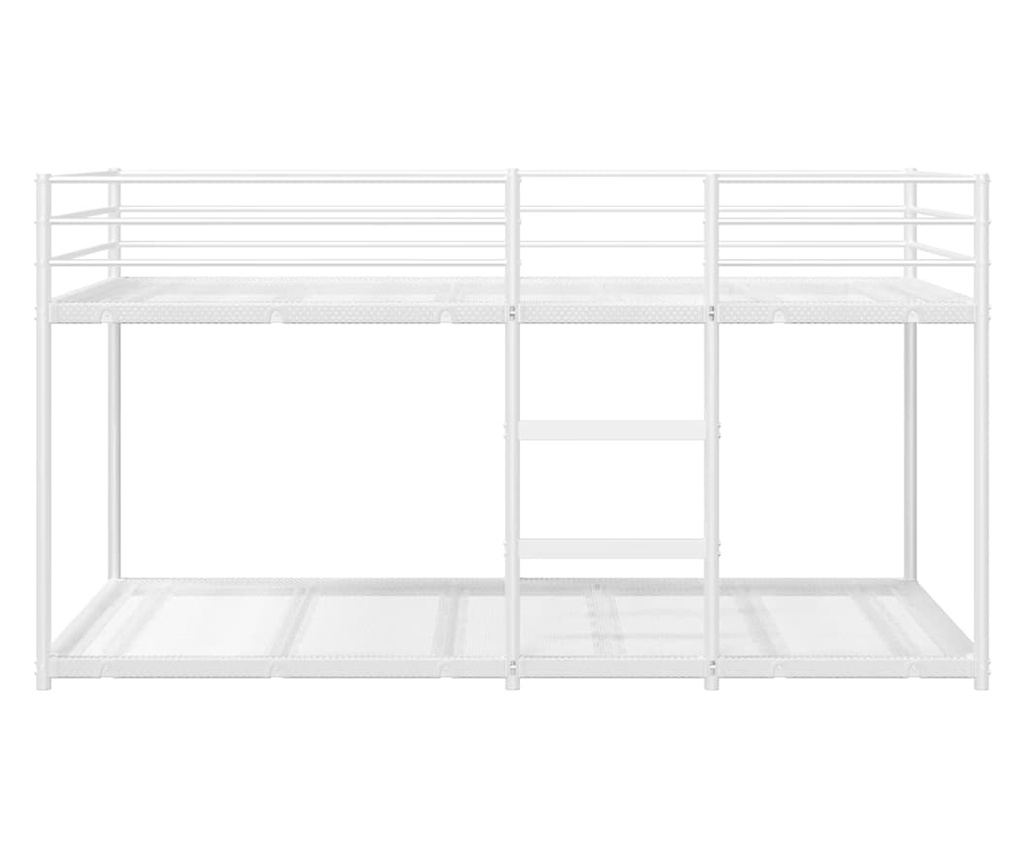 Двуетажно легло без матрак Бяло 75x190 cm Стомана - 5