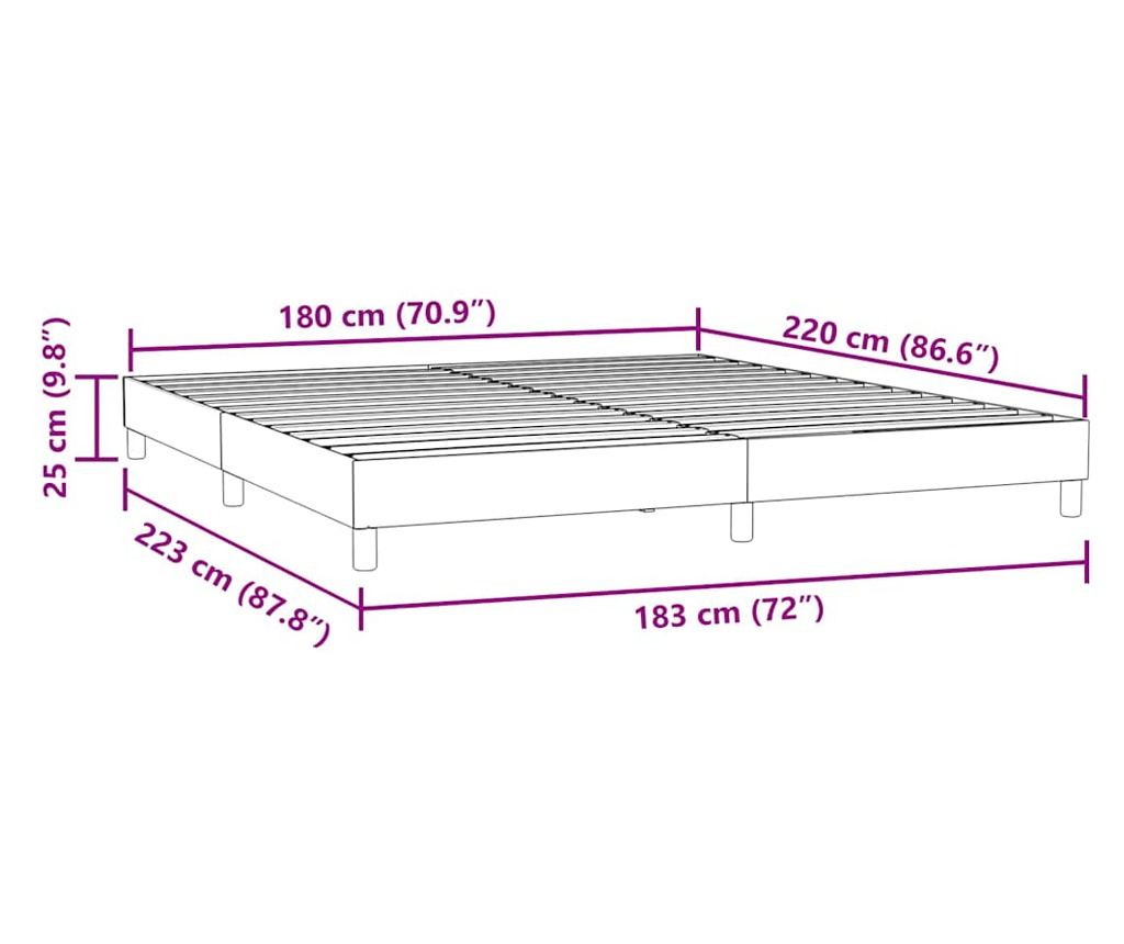 Box Spring легло без матрак Тъмнозелено 180x220 cm кадифе - 10