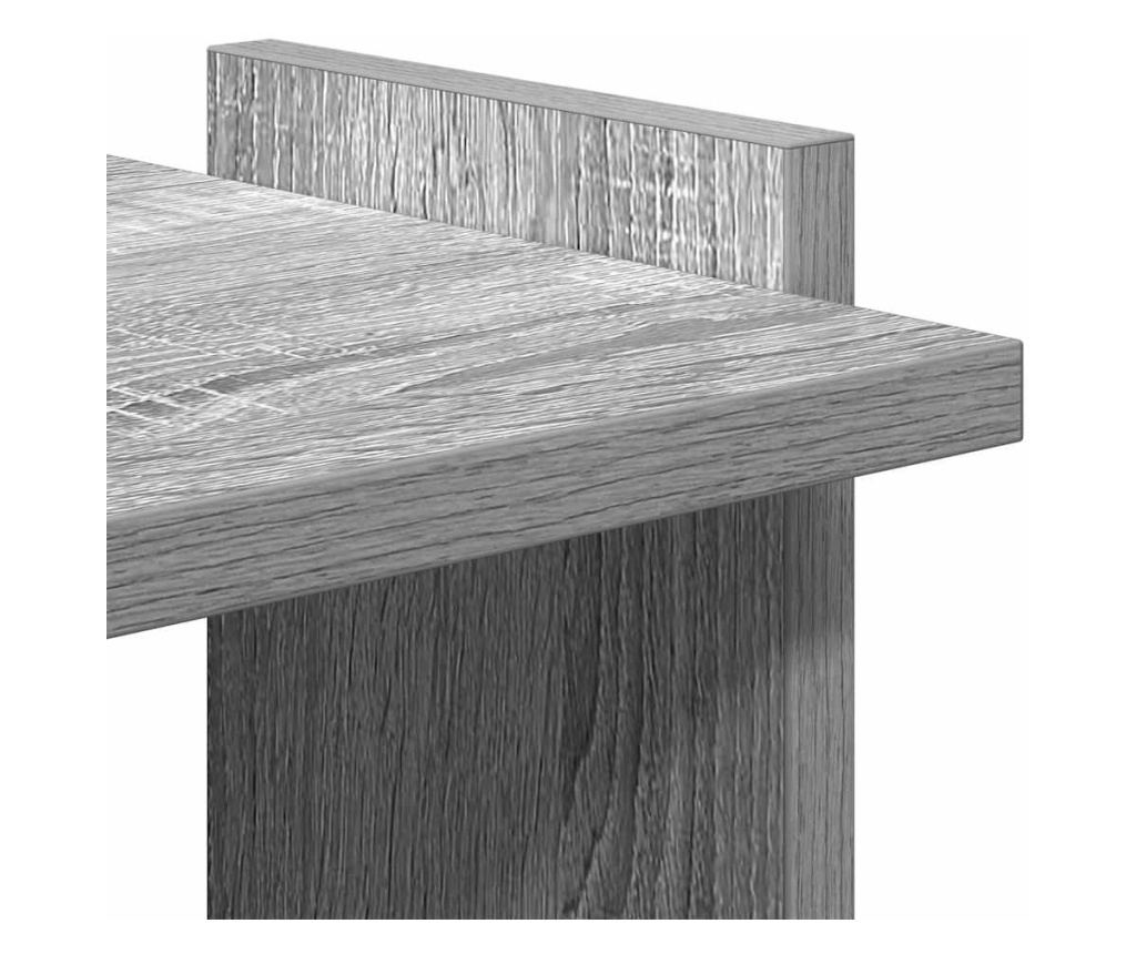 Библиотека 3 рафта сив сонома 60x30x120 см инженерно дърво - 7