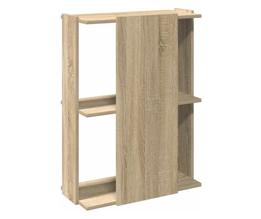 Библиотека 3 рафта сонома дъб 60x30x80 см инженерно дърво - 6