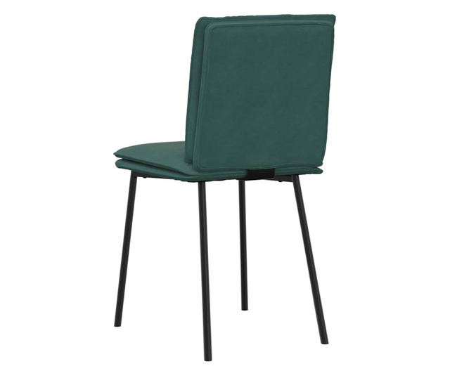 Kuhinjski stoli, 6 kosov, temno zelena, žamet