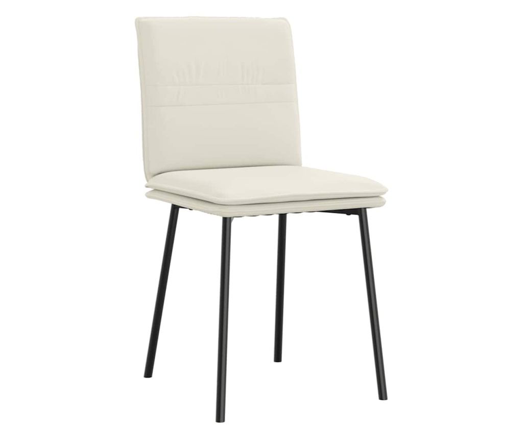 Jedilni stoli, komplet 6, kremni, žamet - 3