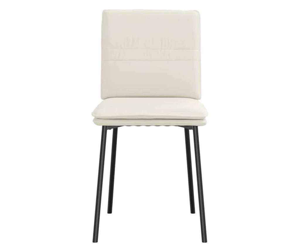 Jedilni stoli, komplet 6, kremni, žamet - 4