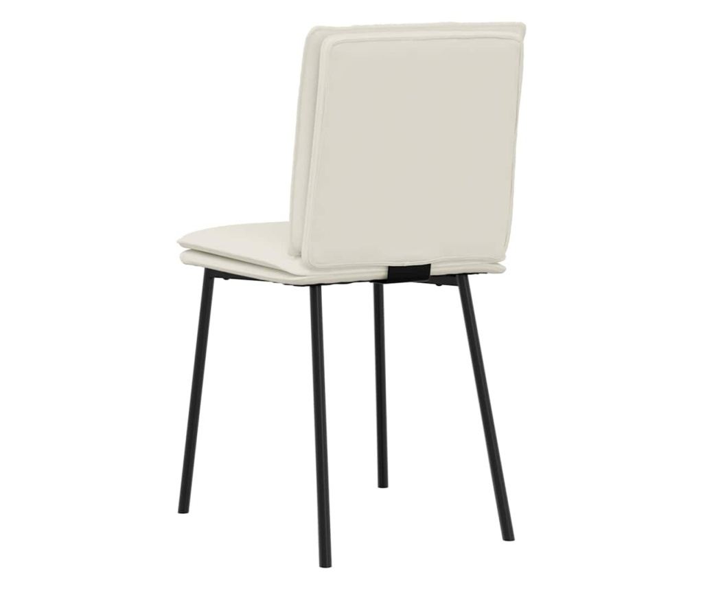 Jedilni stoli, komplet 6, kremni, žamet - 6