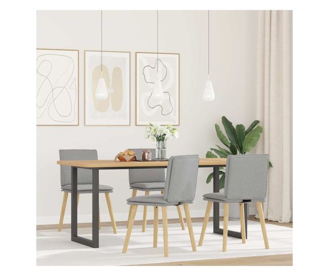 Jedilni stoli 4 kosi sivo blago