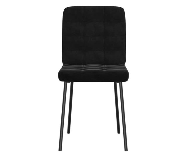 Kuhinjski stoli, komplet 4, črn žamet