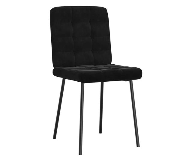 Kuhinjski stoli, komplet 4, črn žamet