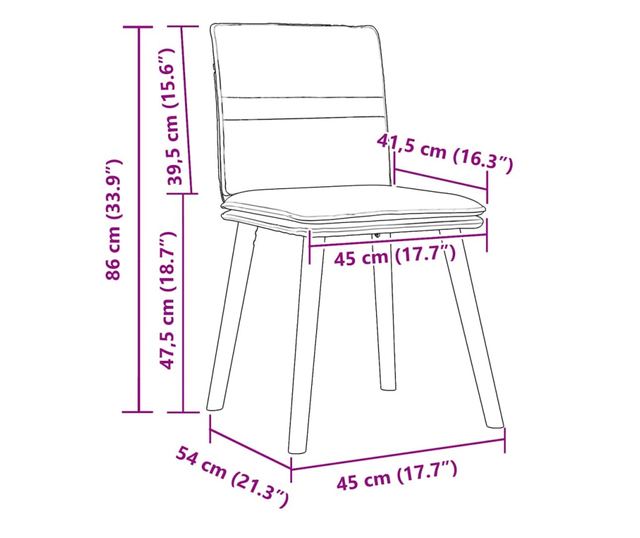 Jedilni stoli, 4 kosi, platno