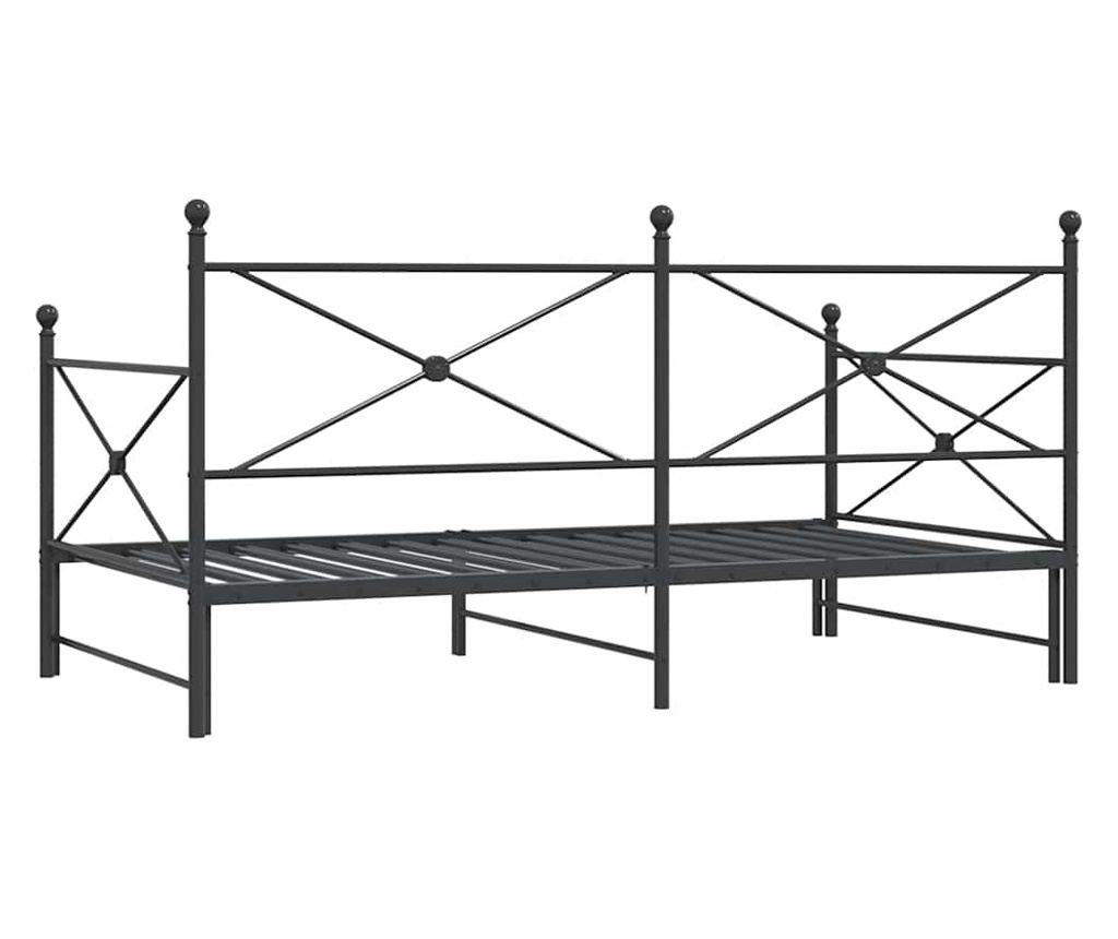 Легло за спане с багажник без матрак черно 100x200 cm - 8