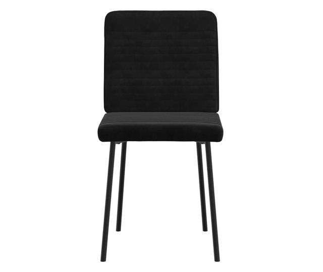 Kuhinjski stoli, 2 kosa, črni, žamet