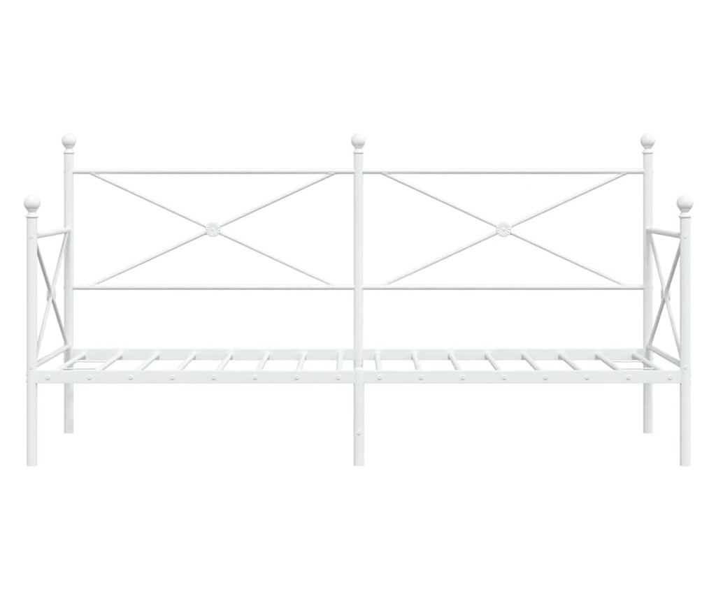 Дневно легло без матрак Бяло 90x200 cm Стомана - 5
