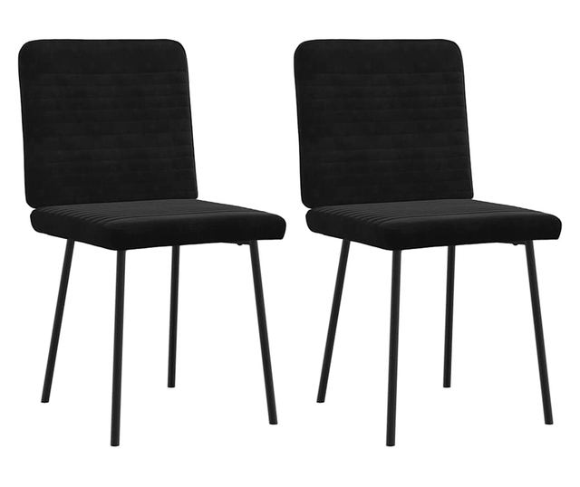 Kuhinjski stoli, 2 kosa, črni, žamet