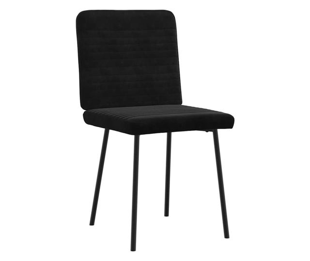 Kuhinjski stoli, 2 kosa, črni, žamet