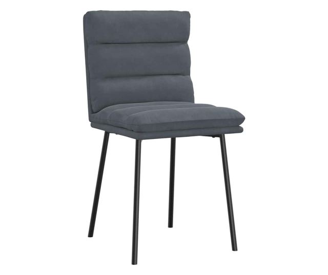 Jedilni stoli, 2 kosa, temno sivi, žamet