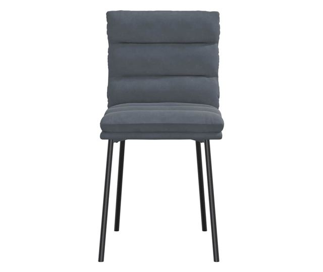 Jedilni stoli, 2 kosa, temno sivi, žamet