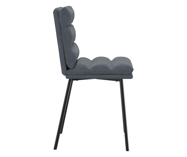 Jedilni stoli, 2 kosa, temno sivi, žamet