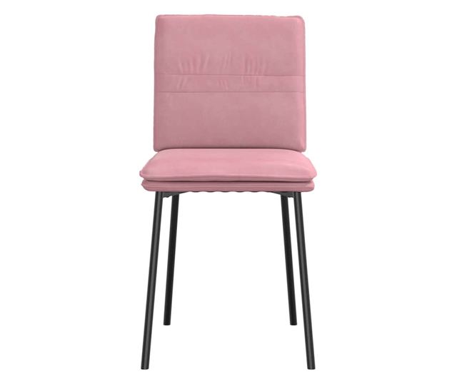 Jedilni stoli, 2 kosa, roza, žamet