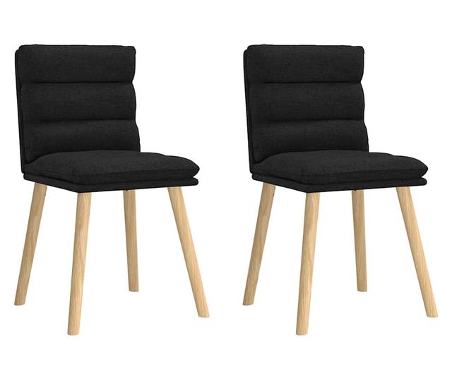 Kuhinjski stoli, 2 kosa, črni, tekstil