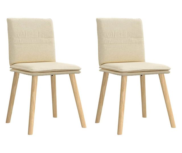 Jedilni stoli, 2 kosa, kremni, blago