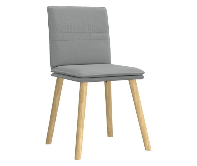 Jedilni stoli, 2 kosa, svetlo sivi, blago