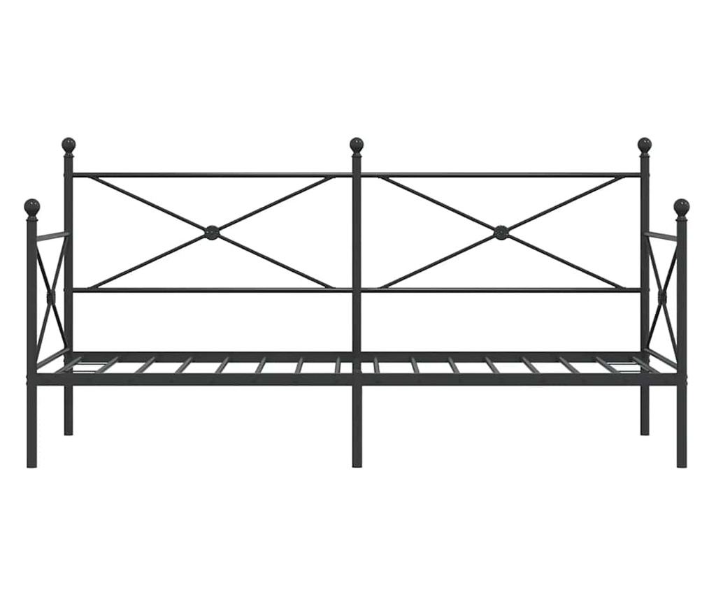 Дневно легло без матрак Черно 90x200 cm Стомана - 5