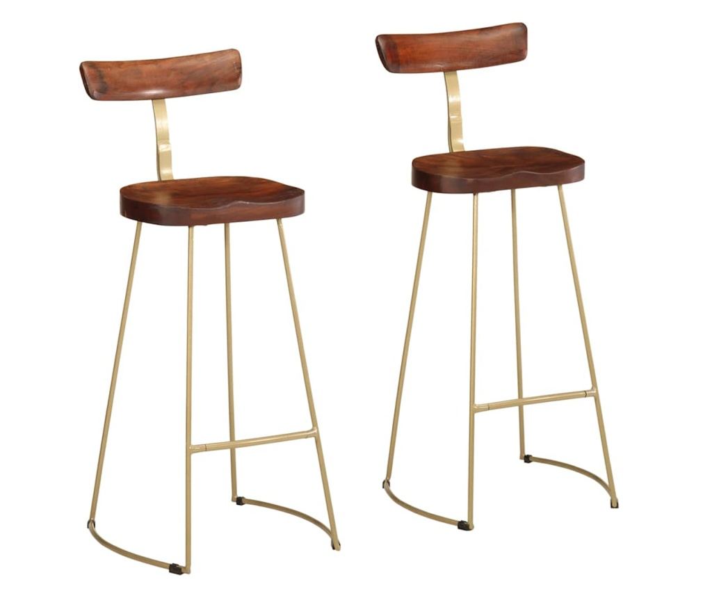 Barski stoli 2 kosa 49x43x103 cm Masiven mangov les - 2
