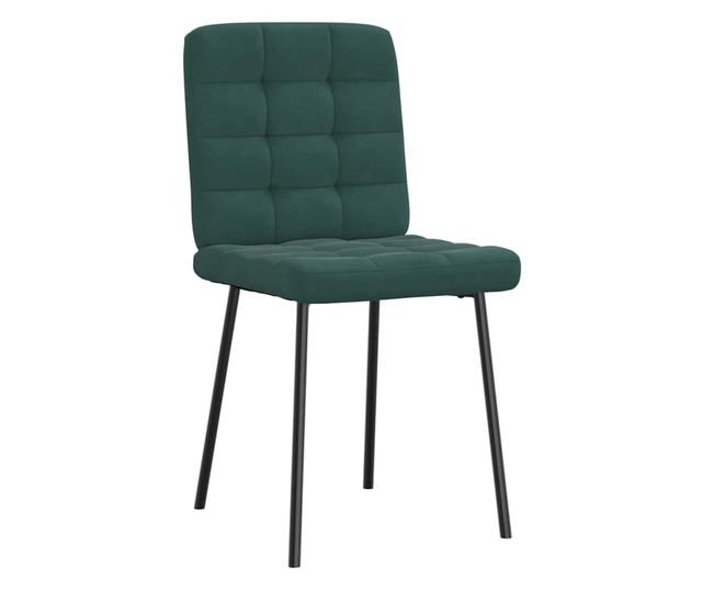 Jedilni stoli, 2 kosa, temno zelena, žamet