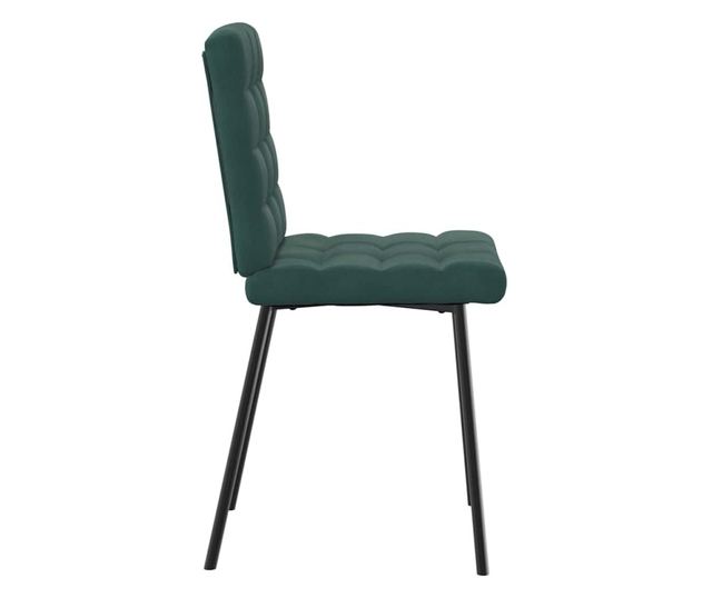 Jedilni stoli, 2 kosa, temno zelena, žamet