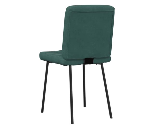 Jedilni stoli, 2 kosa, temno zelena, žamet