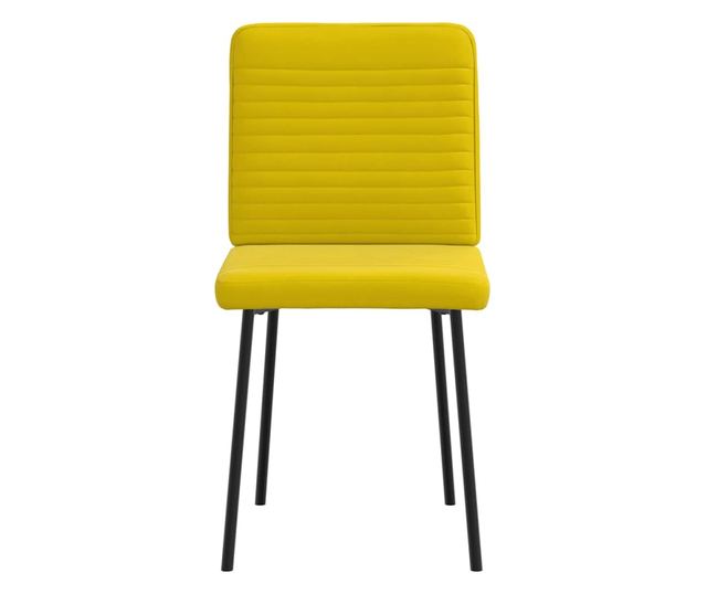 Jedilni stoli, 6 kosov, rumeni, žamet