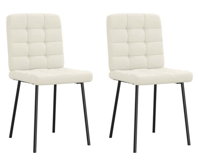 Jedilni stoli, 2 kosa, kremni, žamet