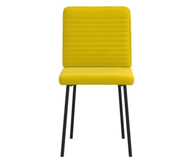 Jedilni stoli, komplet 4, rumeni, žamet