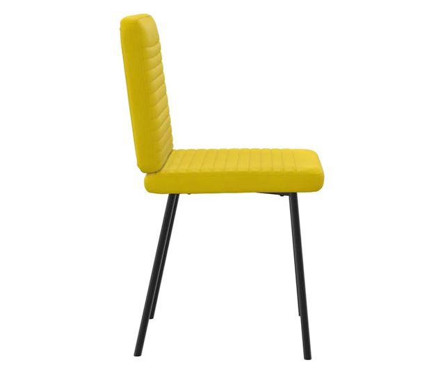 Jedilni stoli, komplet 4, rumeni, žamet