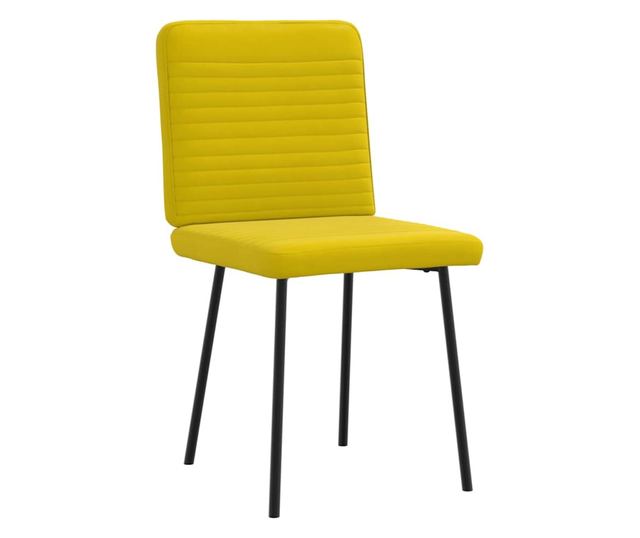 Jedilni stoli, komplet 4, rumeni, žamet