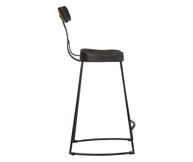 Barski stoli 2 kosa črna 49x43x88 cm trden mangov les