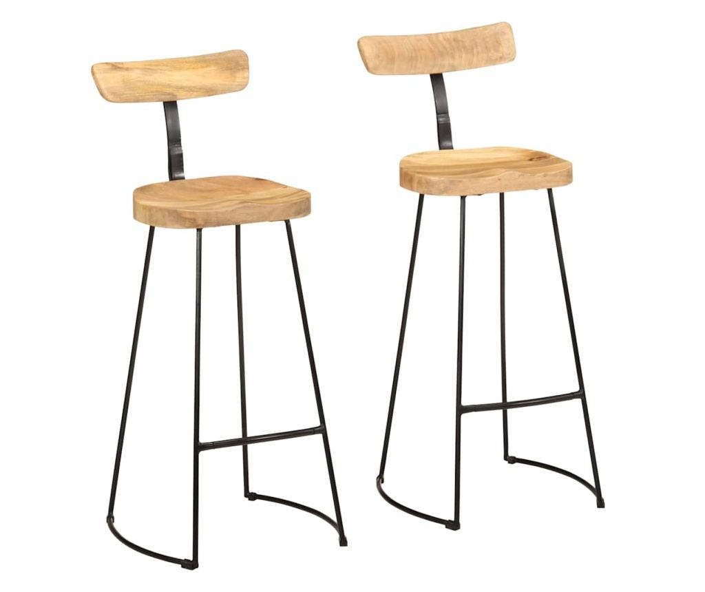 Barski stoli 2 kosa 49x43x103 cm Masiven mangov les - 2