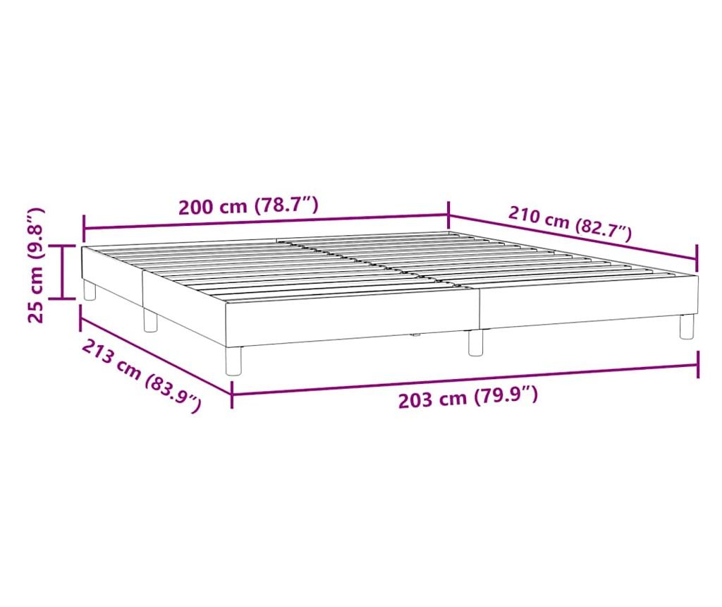 Box Spring легло без матрак розово 200x210 cm кадифе - 10