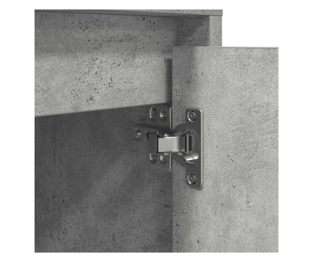 Noćni ormarić s LED svjetlima, boja betonsko siva, 38x34x50 cm - 9