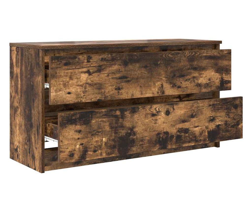 ТВ шкаф опушен дъб 100x35x54 cm Инженерна дървесина - 5