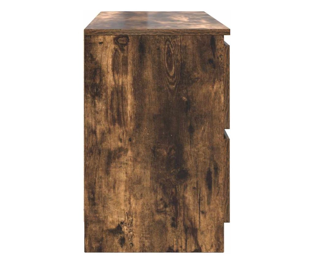 ТВ шкаф опушен дъб 100x35x54 cm Инженерна дървесина - 7