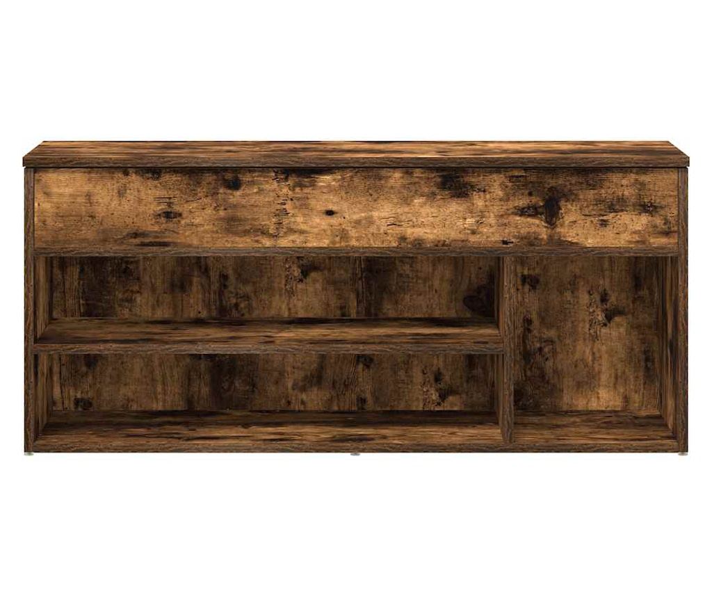 Пейка за обувки, опушен дъб, 102x30,5x45 см, инженерно дърво - 4