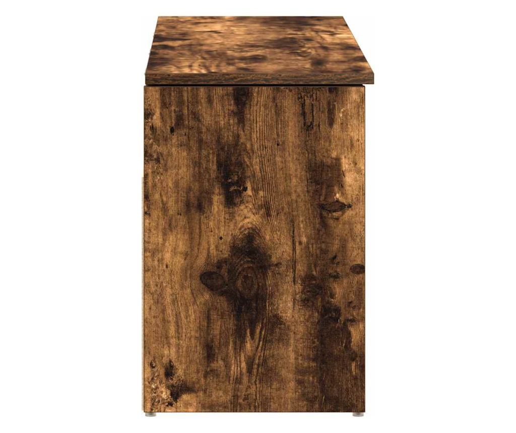 Пейка за обувки, опушен дъб, 102x30,5x45 см, инженерно дърво - 5