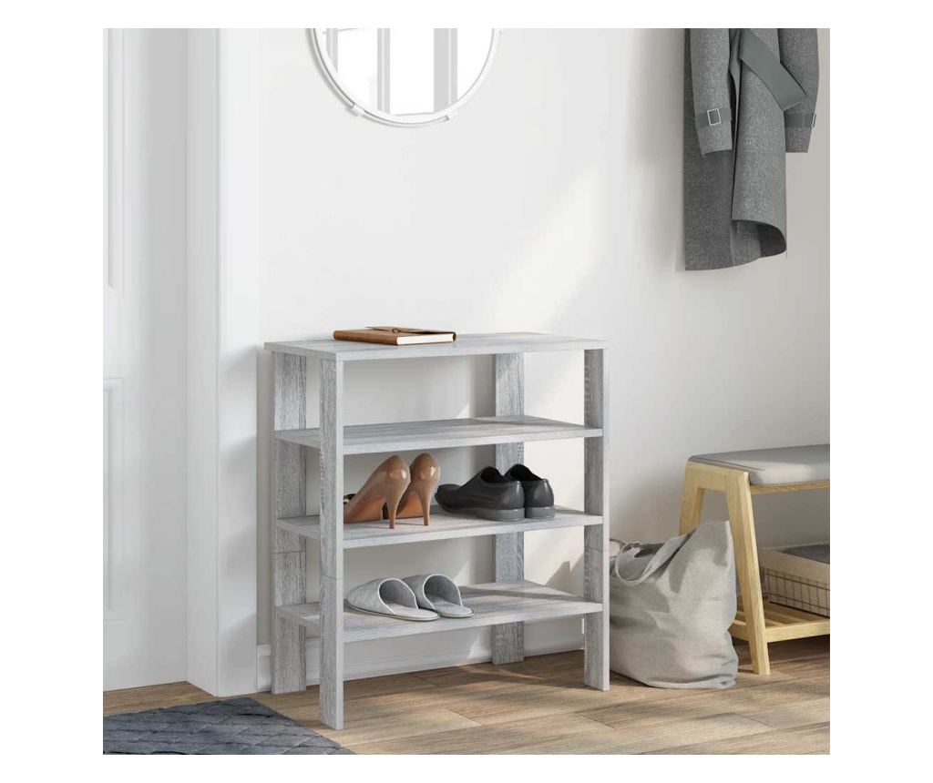 Рафт за обувки Grey Sonoma 61x32x70 cm Изработена дървесина - 3