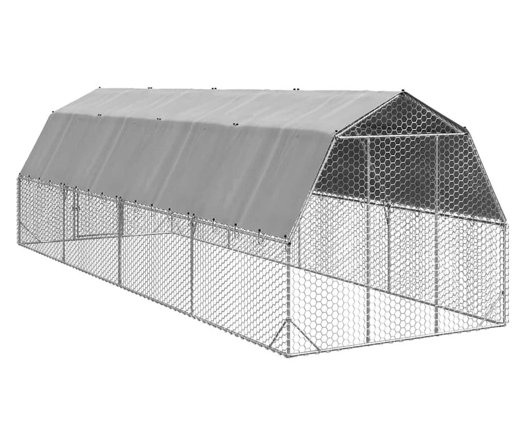 Пилешки подиум с покрив 2,5x8x2,25 м Поцинкована стомана - 5