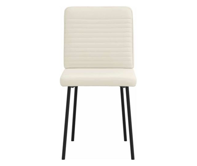 Jedilni stoli, 4 kosi, kremni, žamet