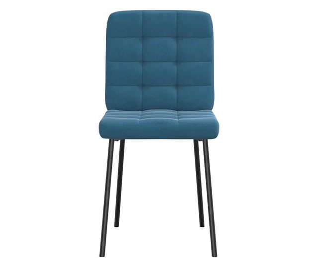 Kuhinjski stoli, komplet 4, modri žamet