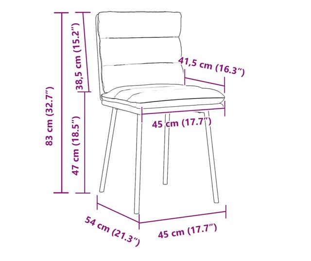Jedilni stoli, 2 kosa, temno sivi, žamet