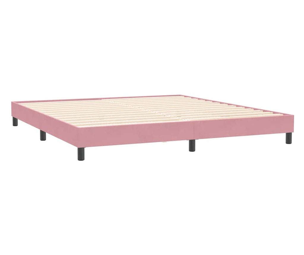 Box Spring легло без матрак розово 200x210 cm кадифе - 7